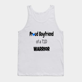 Proud Boyfriend Black Text Blue Heart Tank Top